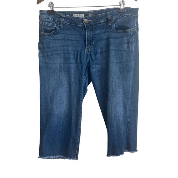 Kut From The Kloth Jeans Women Natalie 12 Petite Blue Cropped Cotton Comfort - Picture 1 of 13